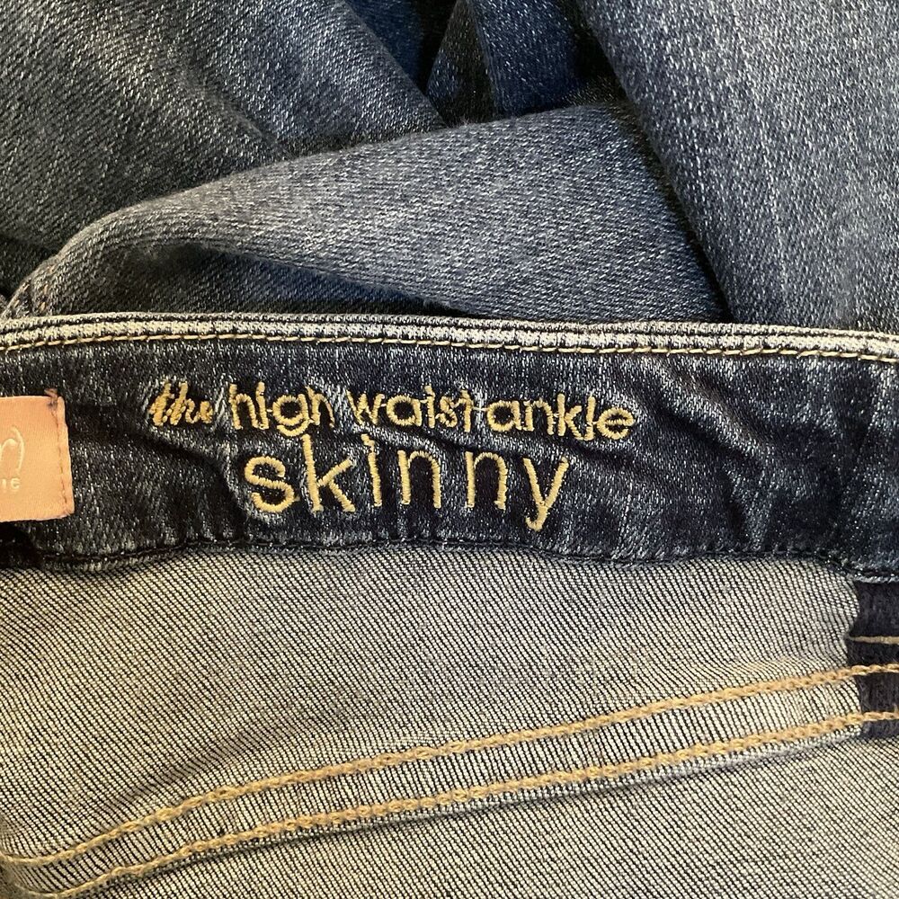 Seven For All Mankind The High Waist Jeans Blue Denim Med Wash Raw Hem Size 26 - Picture 11 of 14